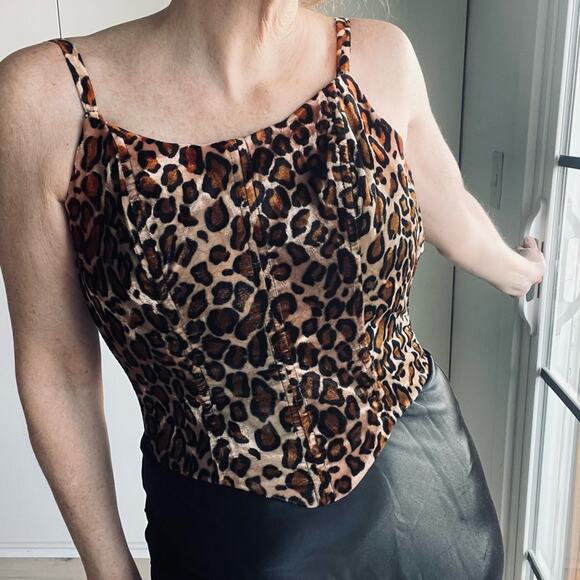 Vintage Jessica McClintock Gunne Sax Leopard Print Bustier Gown Size XS-2 USA - Picture 9 of 9